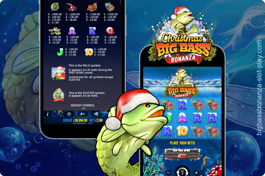 The Christmas Big Bass Bonanza slot is available for convenient play on mobile devices in the UK